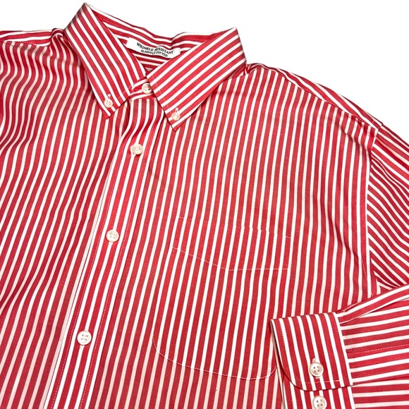 L.L. Bean Other - L. L. Bean Shirt Men’s Large Pink White Striped Long Sleeve Cotton Semi Fitted